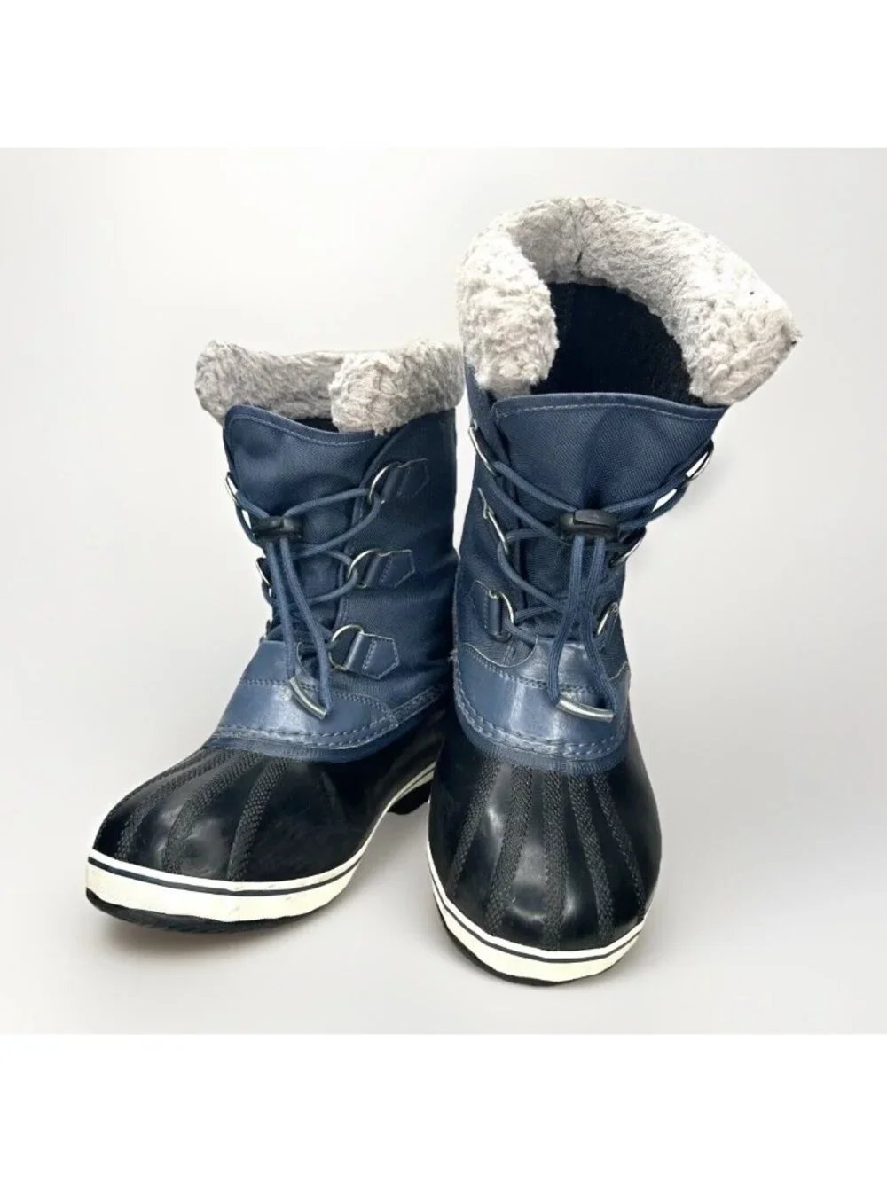 Sorel Yoot Pac Snow Boots Youth 6 Blue Waterproof Faux Fur Warm Winter Unisex
